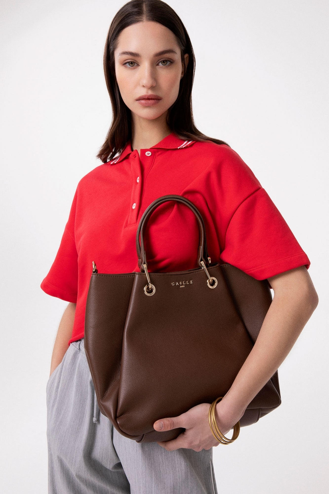 Gaelle- maxi hand bag con tracolla jacquard