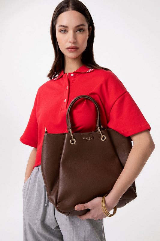 Gaelle- maxi hand bag con tracolla jacquard