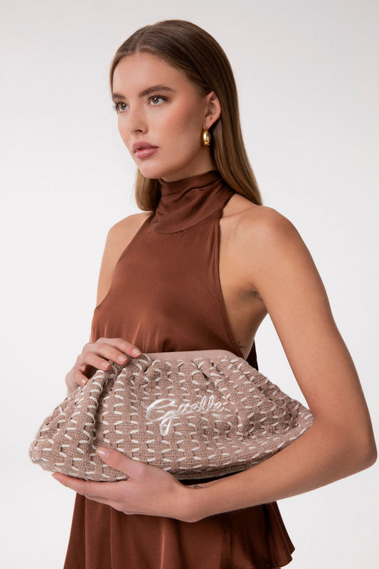 Gaelle- Maxi pochette ricamo firma