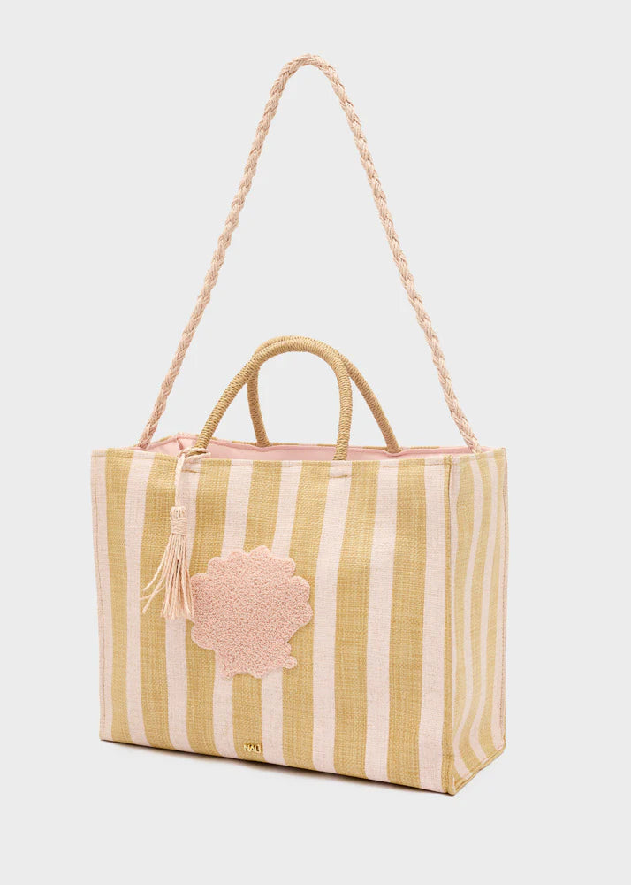 Nali -  Borsa stripes in paglia a spalla