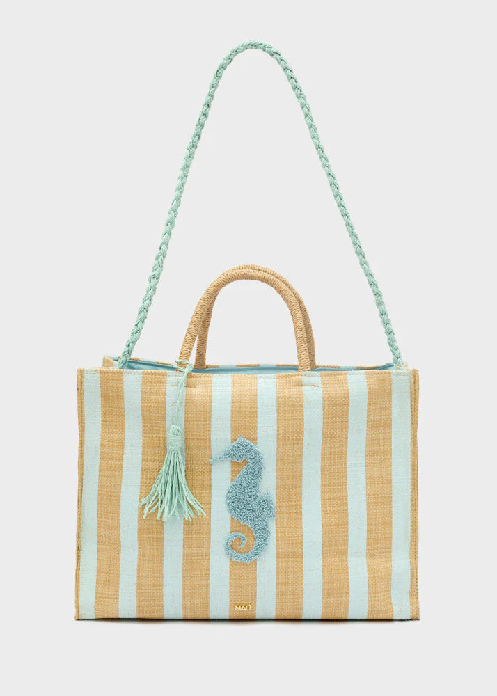 Nali -  Borsa stripes in paglia a spalla