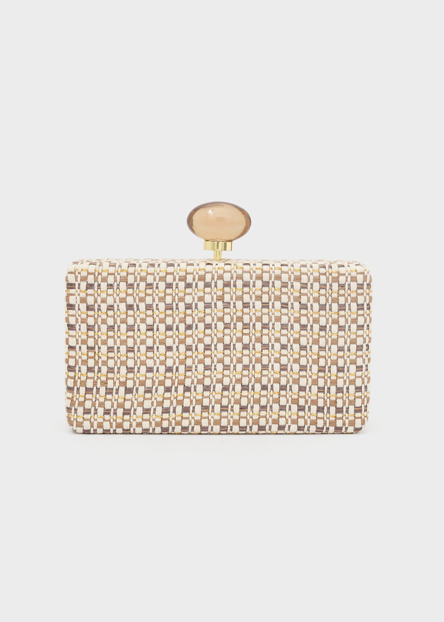 Nali - clutch alba chiusura con pietre