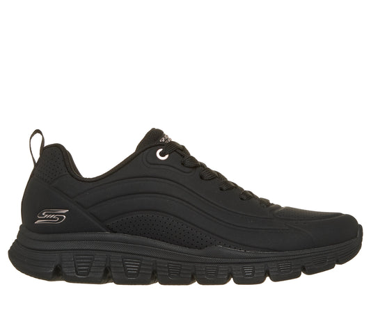 Skechers - Debossed PU Lace Up Sneaker