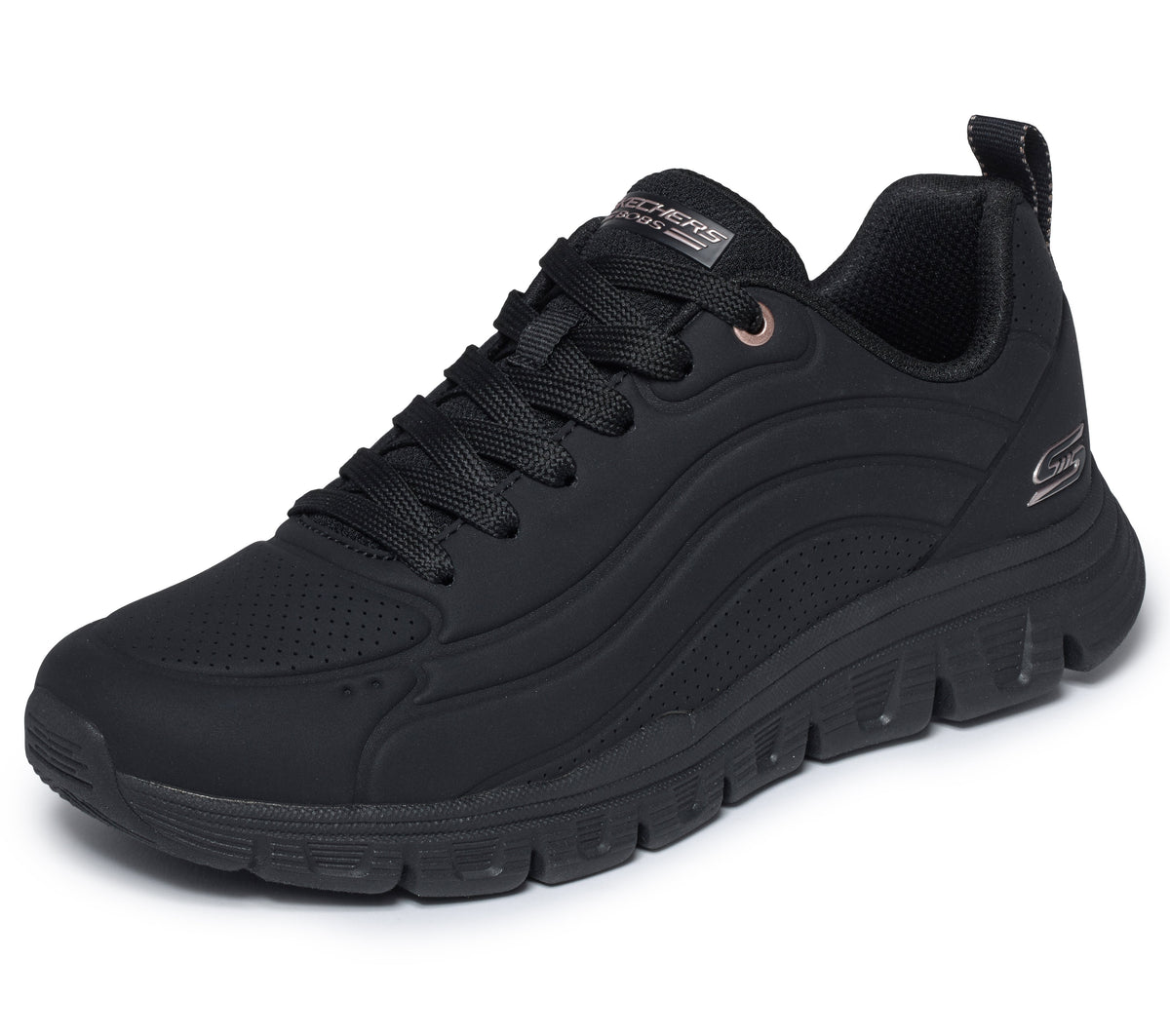 Skechers - Debossed PU Lace Up Sneaker