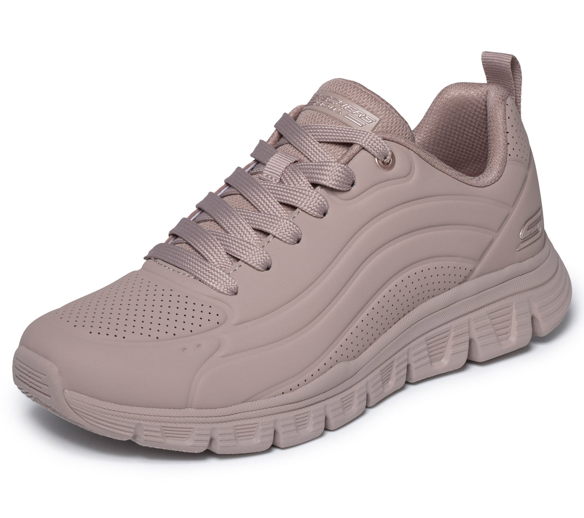 Skechers - Debossed PU Lace Up Sneaker