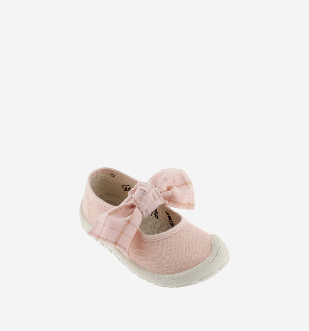 Victoria- Bosco Barefoot Ballerina tela e fiocco quadri