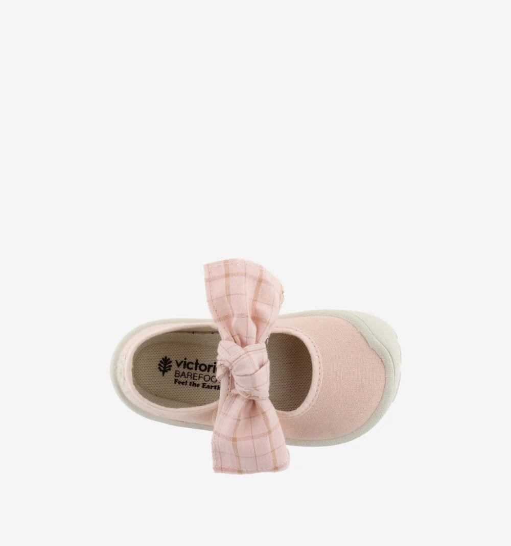 Victoria- Bosco Barefoot Ballerina tela e fiocco quadri