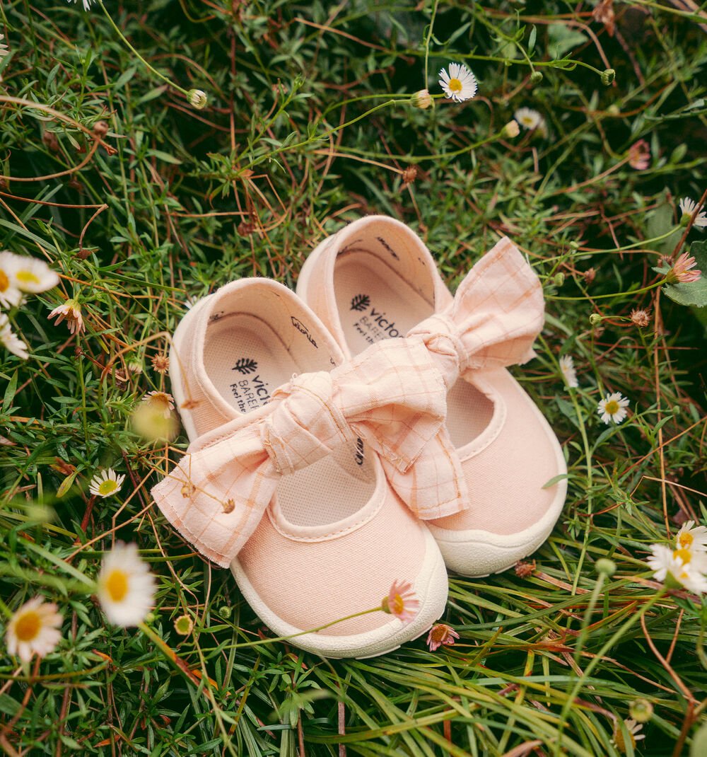 Victoria- Bosco Barefoot Ballerina tela e fiocco quadri