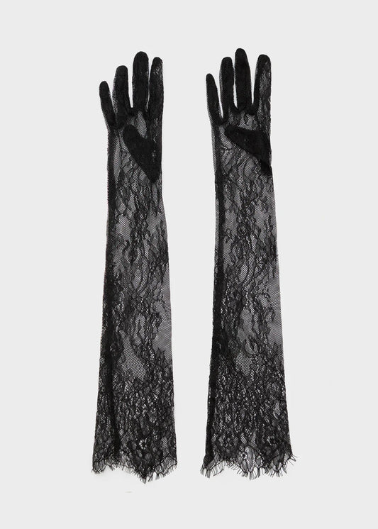 Nalì- guanti lunghi in pizzo ricamato