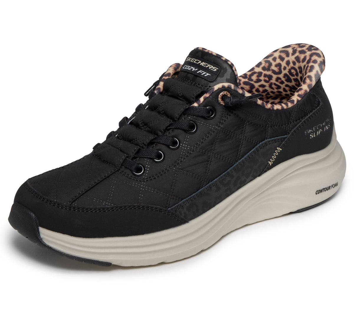 Skechers - Slip-ins: Contour Foam - Cozy Fit Leopard Dream