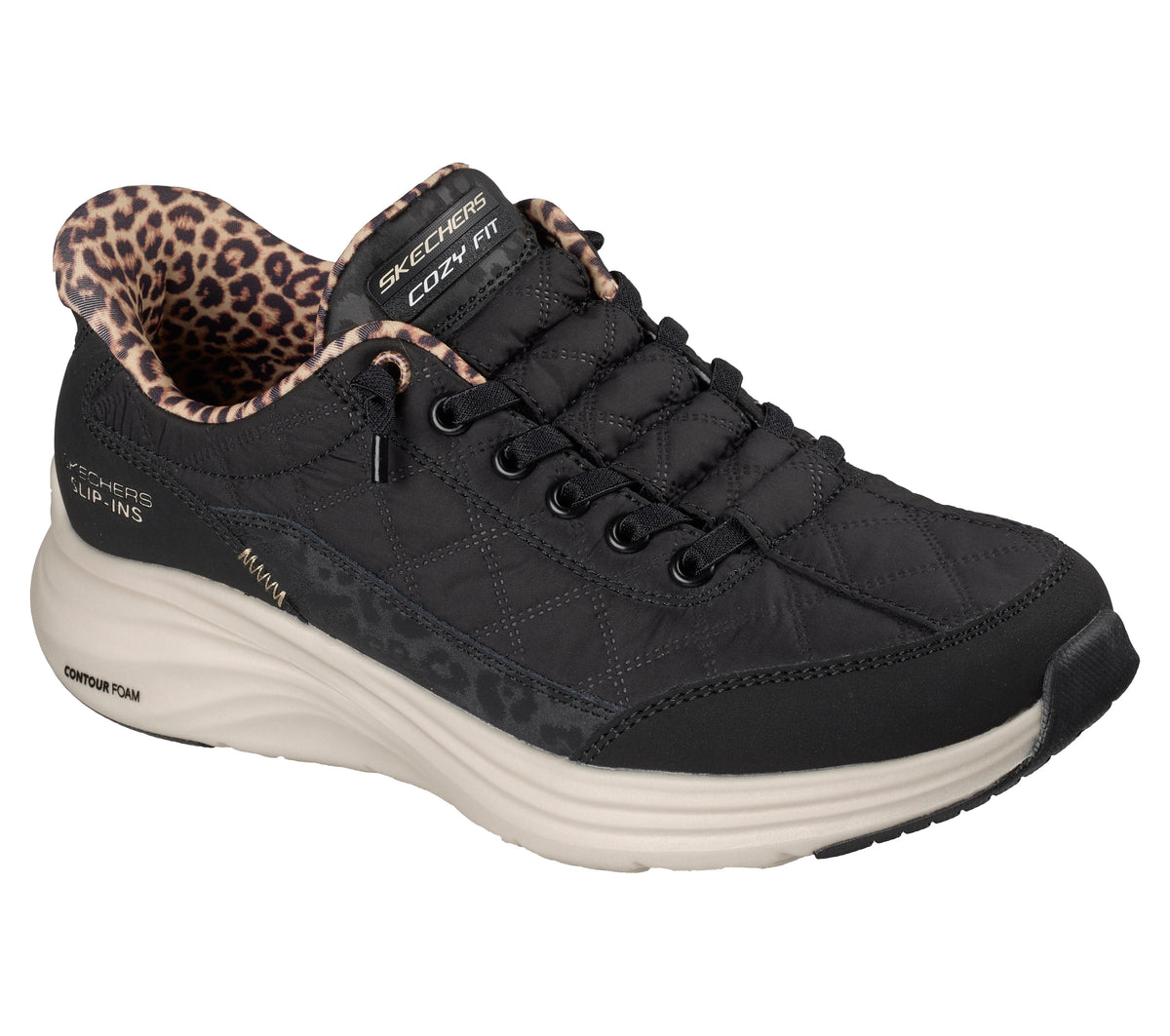 Skechers - Slip-ins: Contour Foam - Cozy Fit Leopard Dream