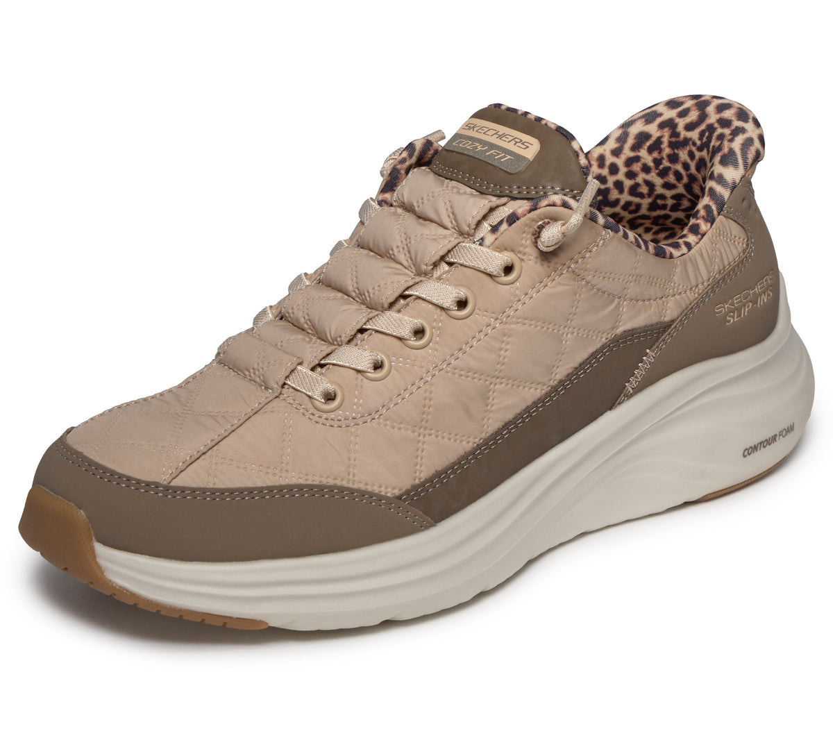 Skechers - Slip-ins: Contour Foam - Cozy Fit Leopard Dream