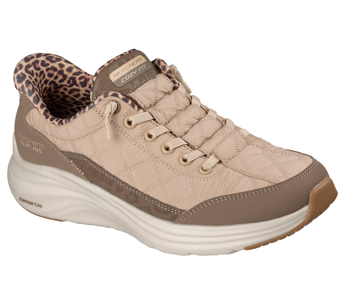 Skechers - Slip-ins: Contour Foam - Cozy Fit Leopard Dream