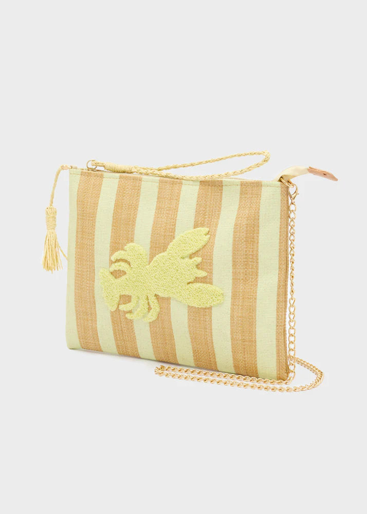Nali -  Pouch stripes in paglia a mano