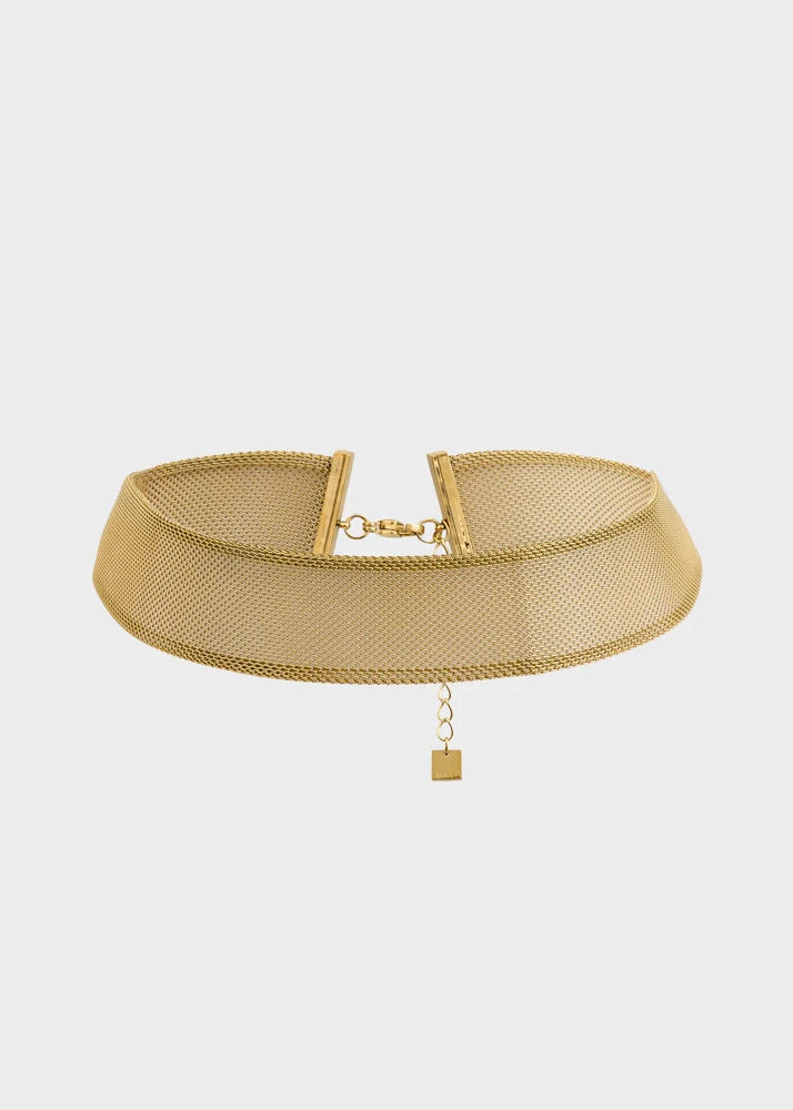 Nalí - Collana Choker in Mesh oro