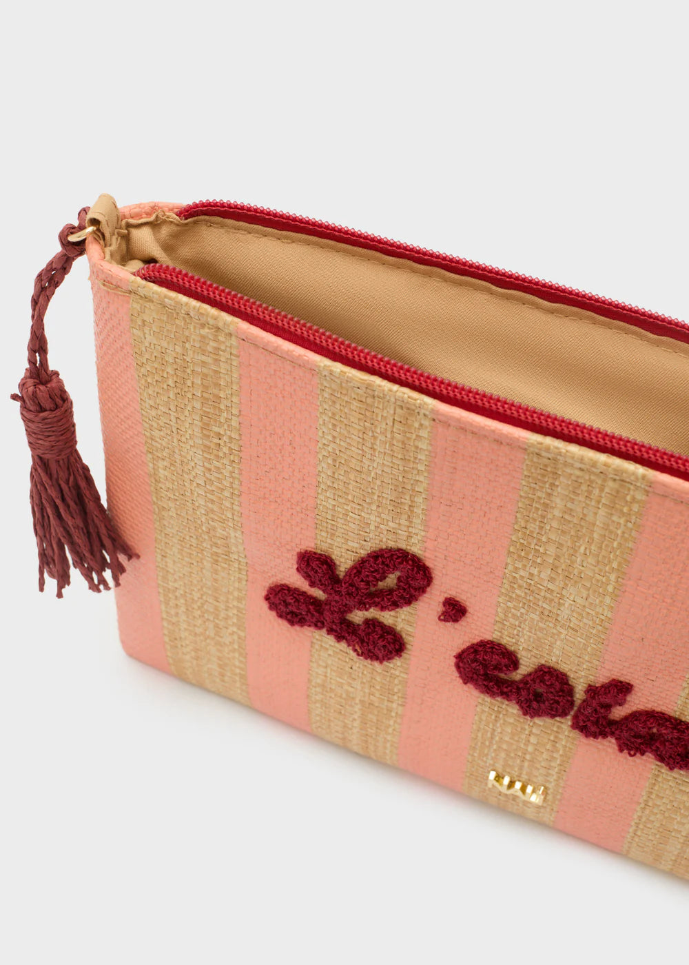 NALÍ - POCHETTE CAPRI IN RAFIA RIGHE