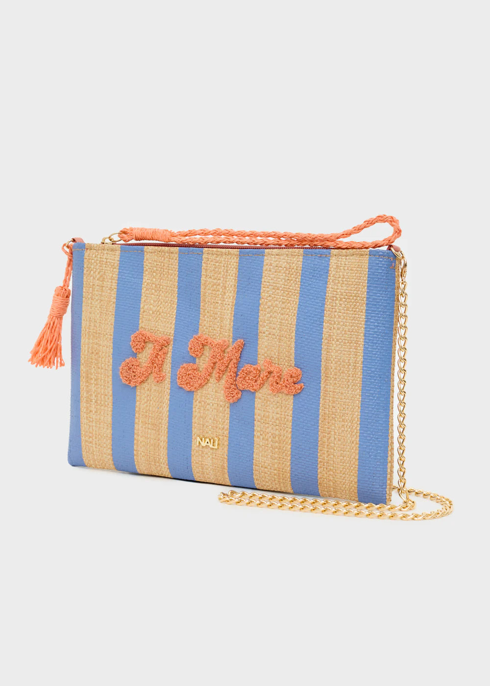 NALÍ - POCHETTE CAPRI IN RAFIA RIGHE