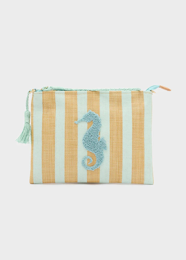 Nali -  Pouch stripes in paglia a mano