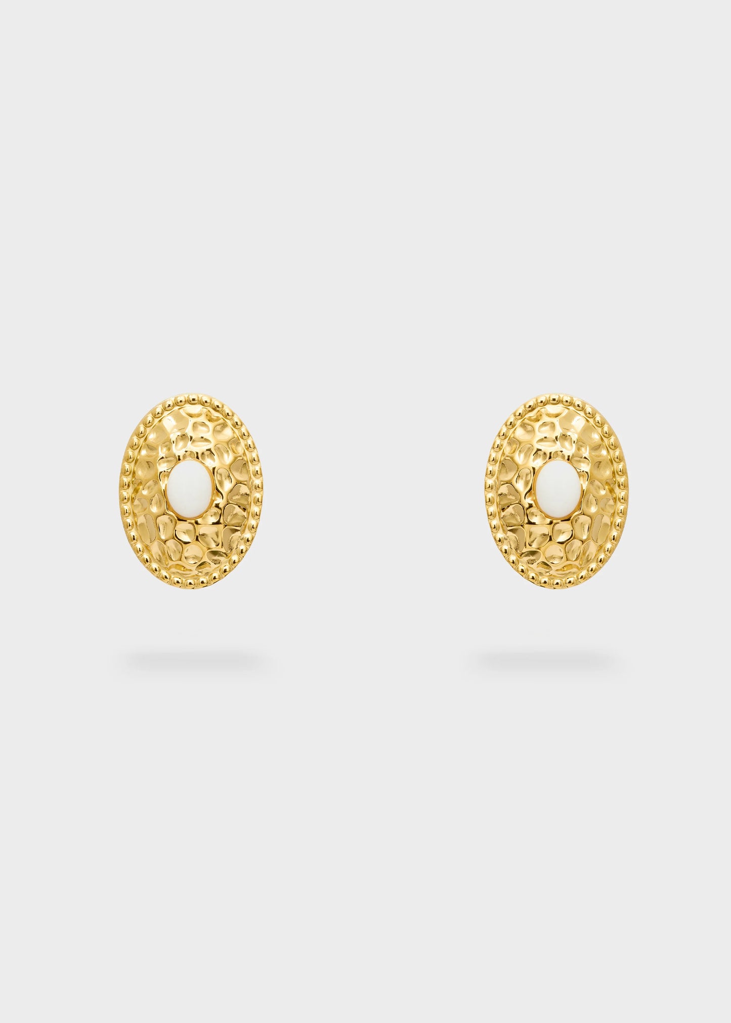 Nali - orecchini amelia martellati pietra