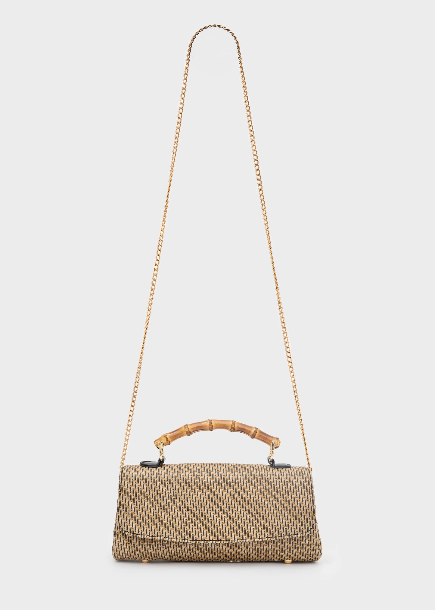Nali - borsa palma in paglia manico bamboo