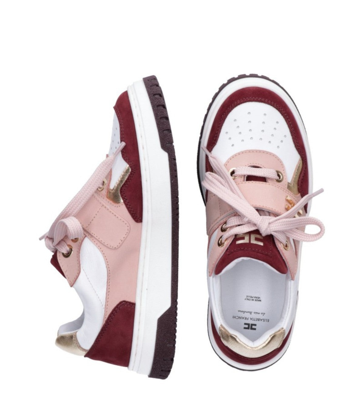 Elisabetta franchi - low cut lace-up/velcro snaker