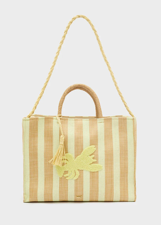Nali -  Borsa stripes in paglia a spalla