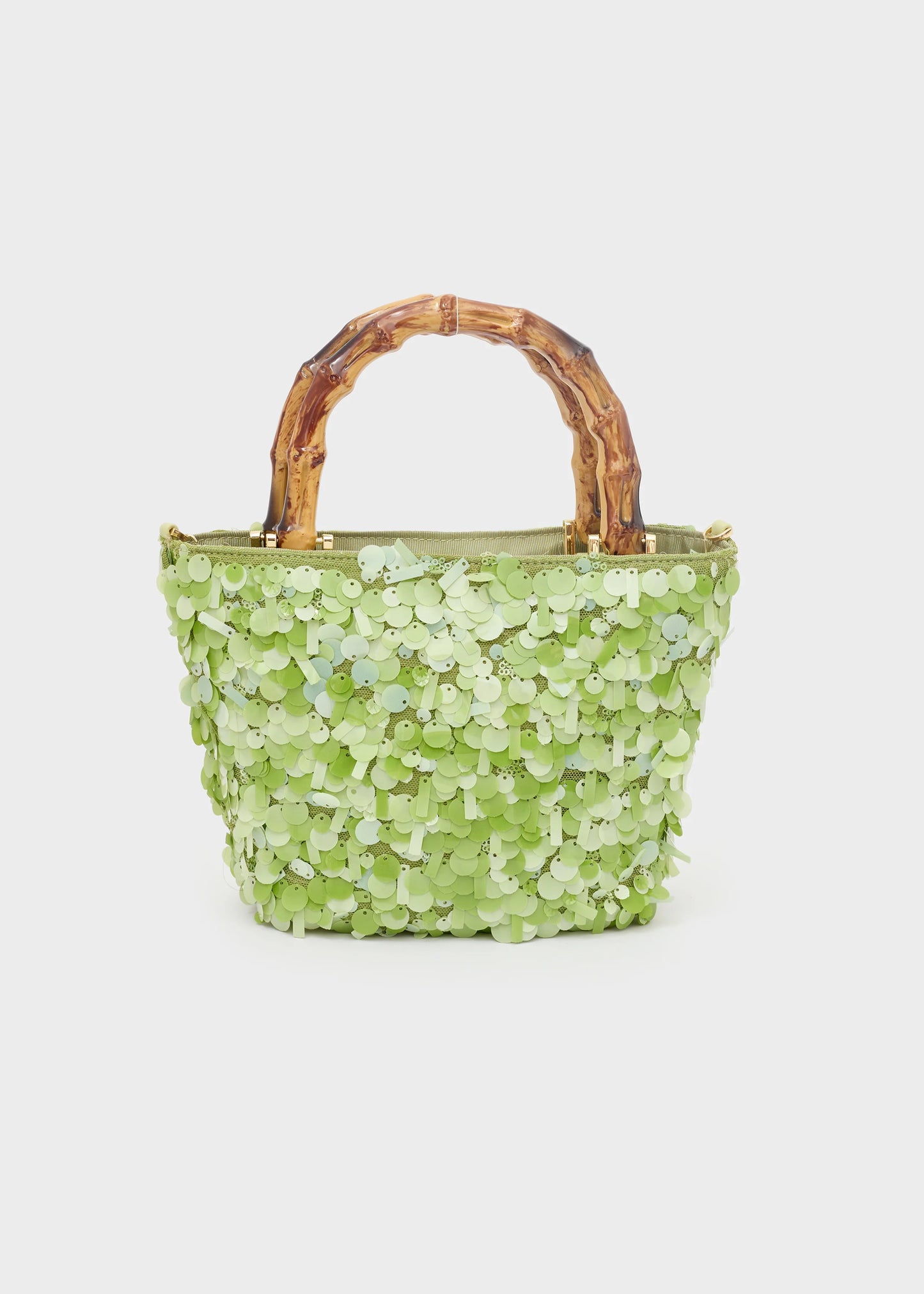 Nali -  borsa nizza manico bamboo paillettes