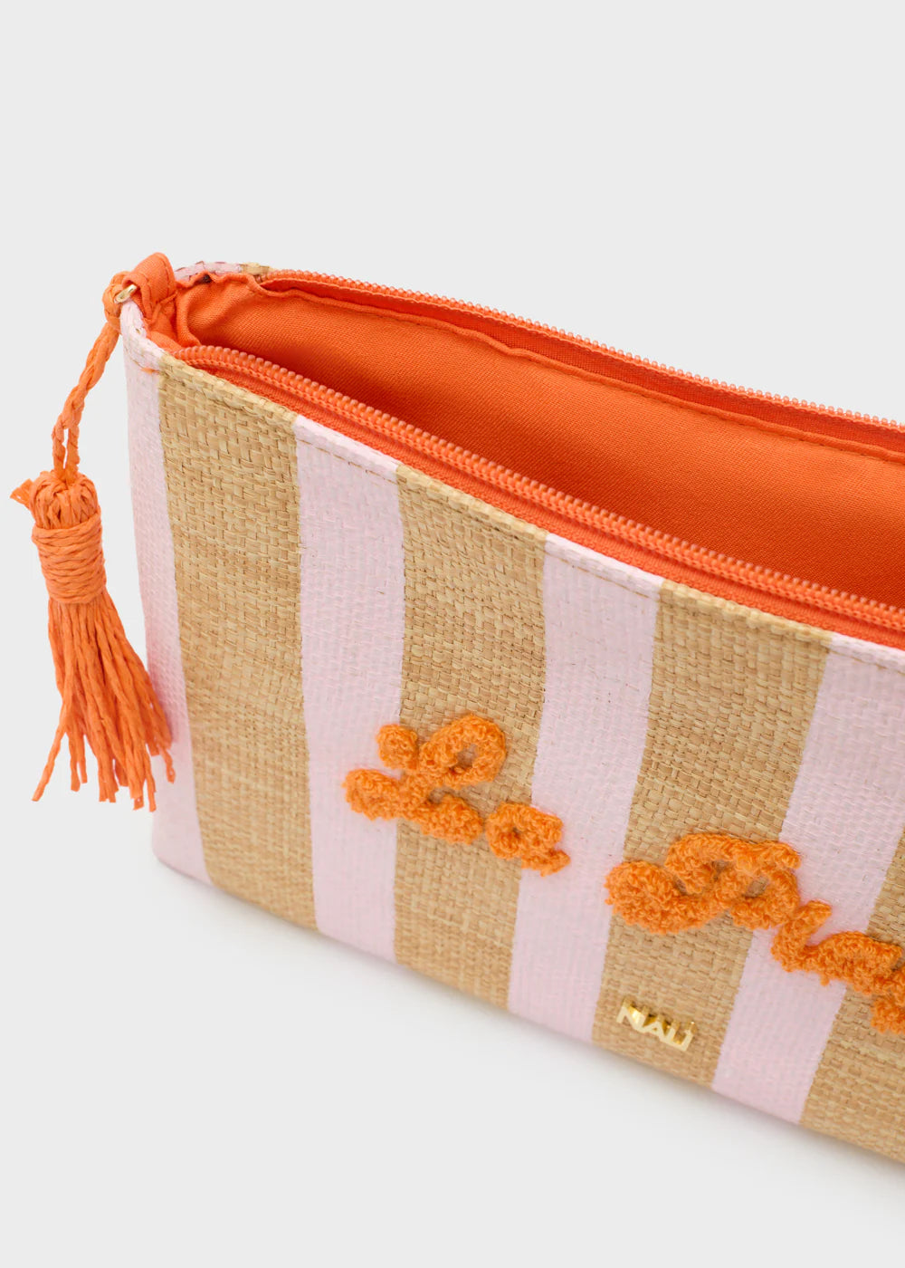 NALÍ - POCHETTE CAPRI IN RAFIA RIGHE