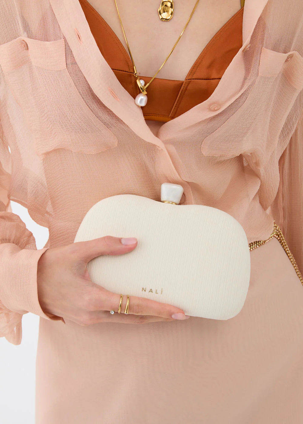 Nali - clutch sofia plissè a mano