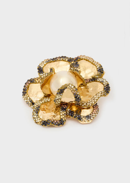Nalì- spilla fiore con perla e pietre