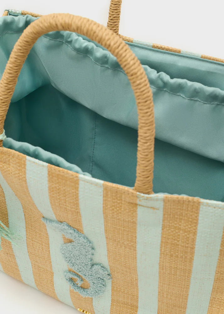 Nali -  Borsa stripes in paglia a spalla