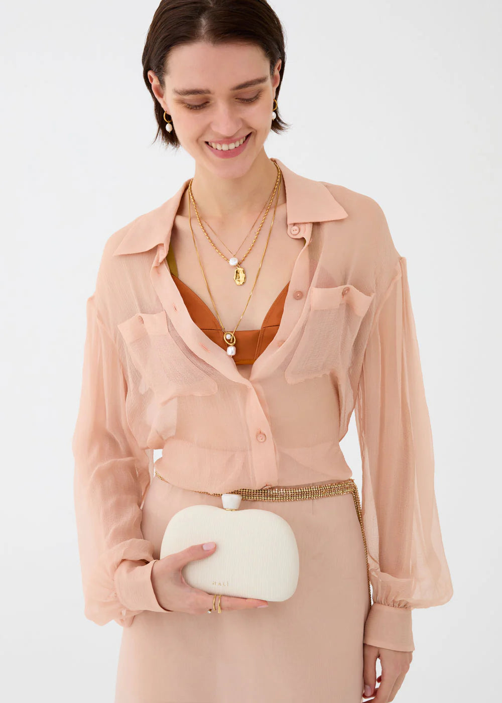 Nali - clutch sofia plissè a mano