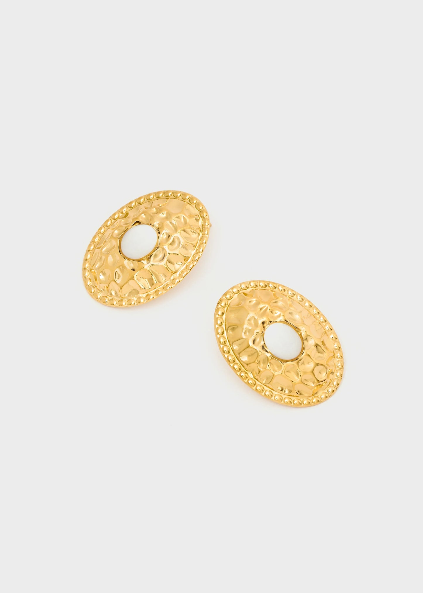 Nali - orecchini amelia martellati pietra