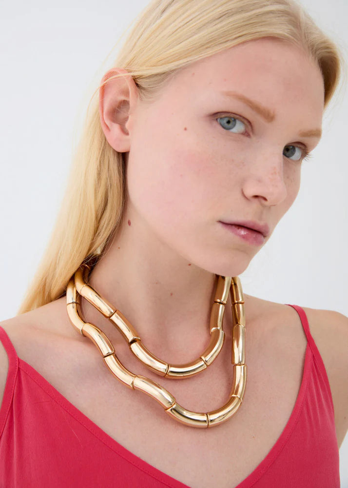 Nali - collana due tubolari oro