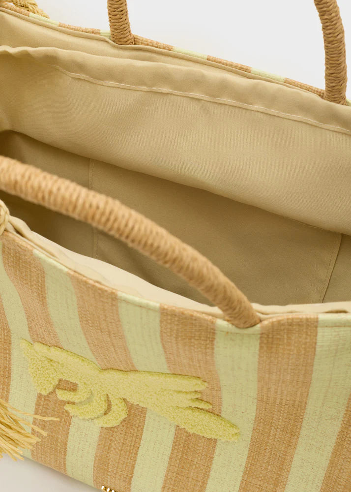 Nali -  Borsa stripes in paglia a spalla