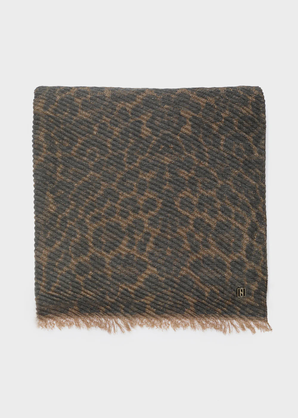 Nalì- sciarpa animalier lurex plisse