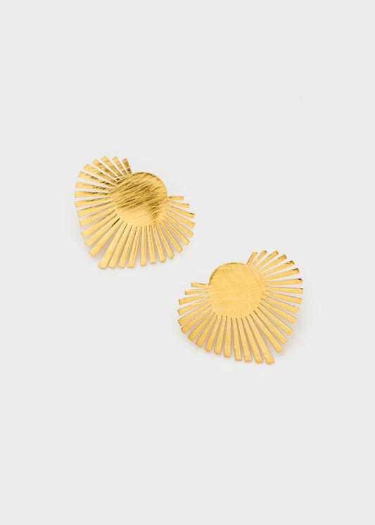 Nali orecchini cuore raggi oro