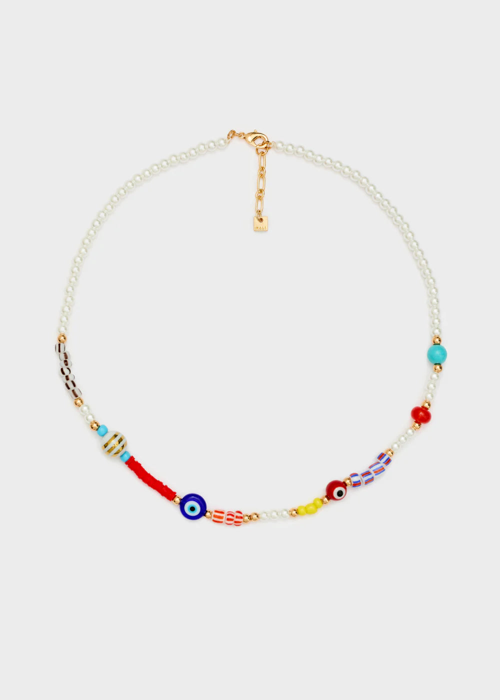 NALÍ - COLLANA PERLINE BIANCO/MULTICOLORE