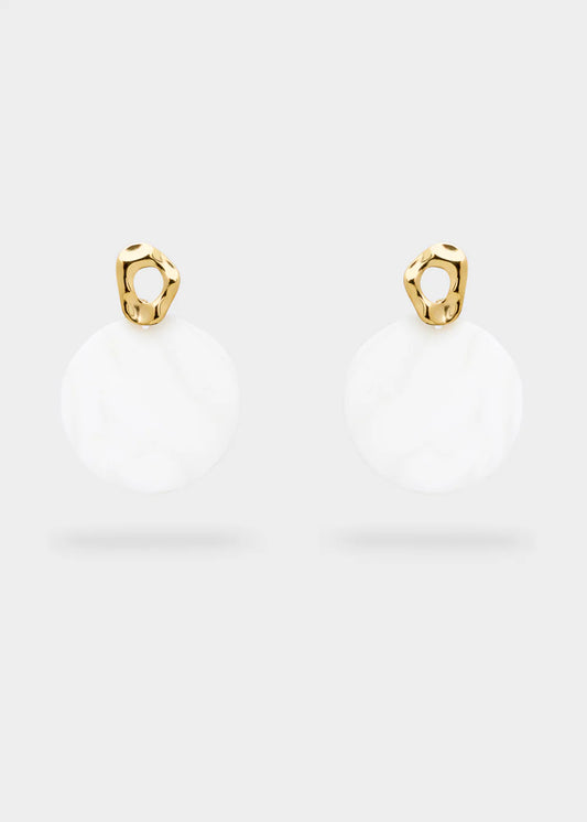 NALÍ - ORECCHINO MADREPERLA ACC.INO. PLA.ORO 14 BIANCO