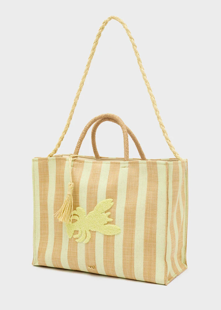 Nali -  Borsa stripes in paglia a spalla