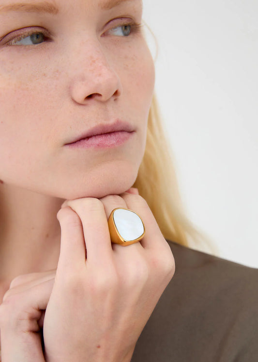 Nali - anello over con perla