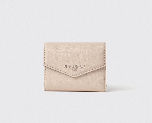 GAËLLE - MINI CONTINENTAL IN SAFFIANO ECO-LEATHER AND METAL LOGO 
