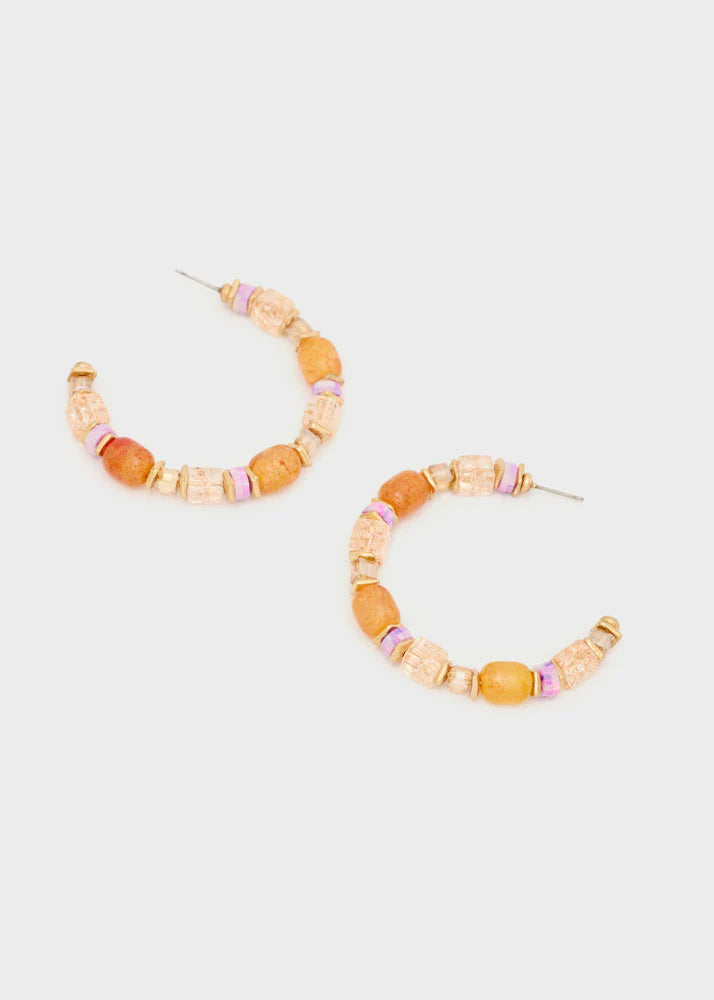 Nali - orecchini semicerchi con pietre color mix