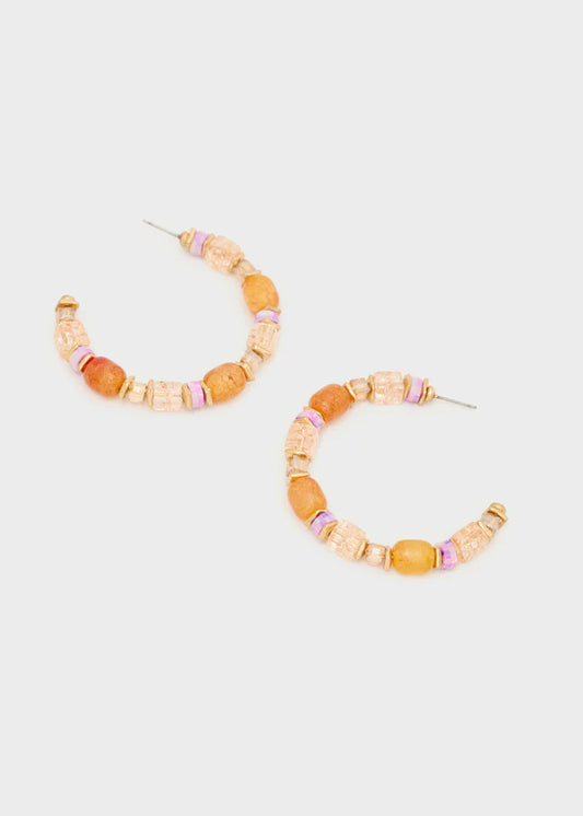 Nali - orecchini semicerchi con pietre color mix