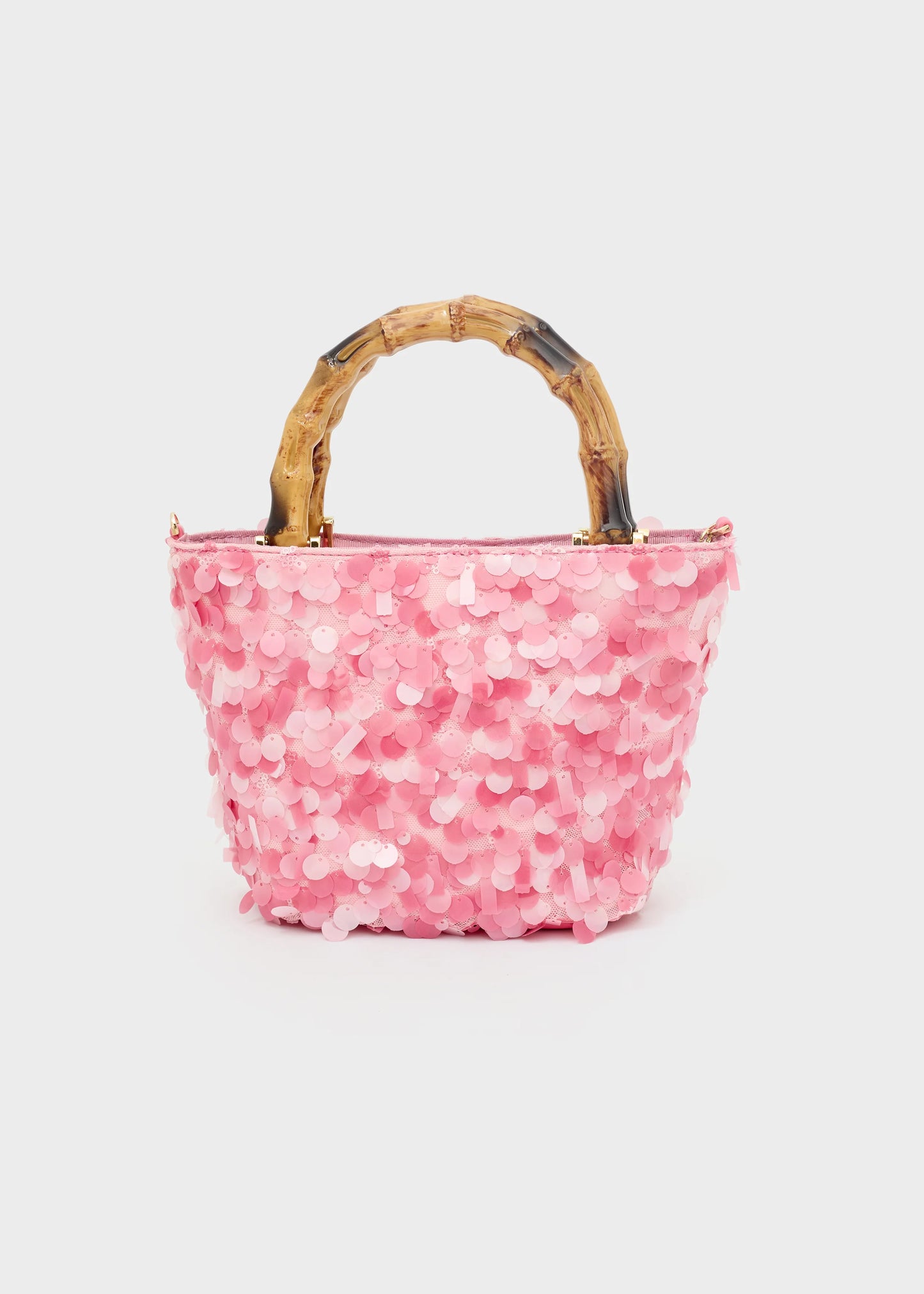 Nali -  borsa nizza manico bamboo paillettes