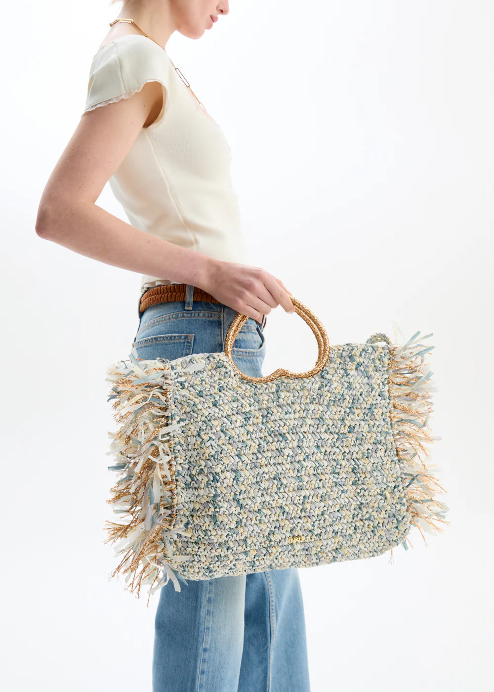 Nali -  Borsa Milos manico cuore+frange