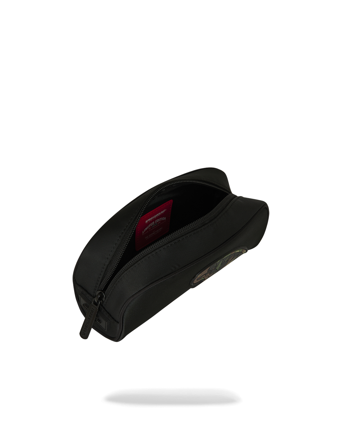 Sprayground - Shark Central Black Nylon Camo Embossed Shark Pouch