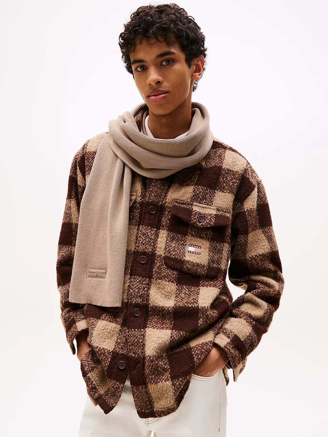 Tommy hilfiger - Sciarpa in maglia con logo lineare