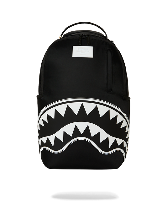 Sprayground - Shark Central White Stencil Shark Black Nylon Backpack