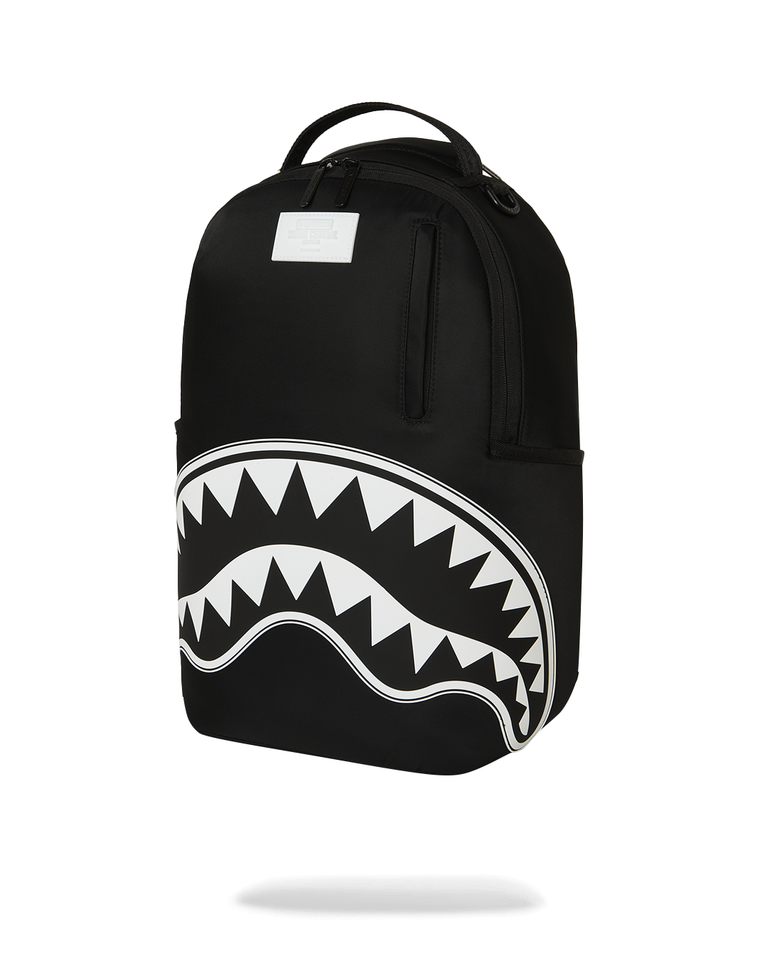 Sprayground - Shark Central White Stencil Shark Black Nylon Backpack